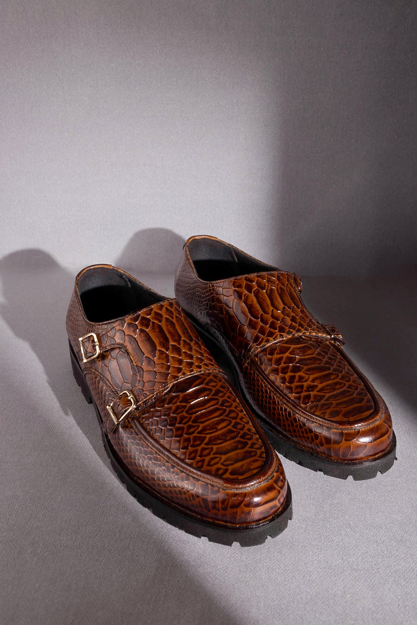 Brown Double Monk Cow Leather CDC 777
